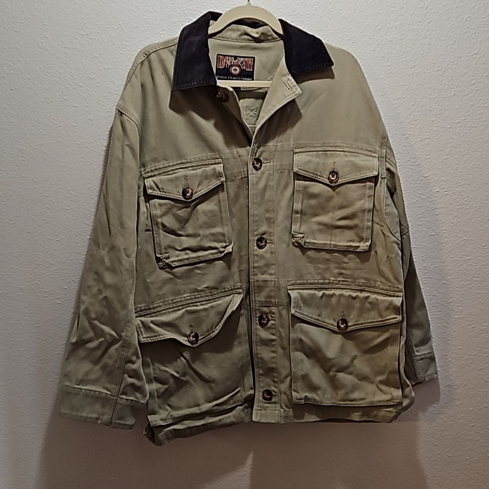 Mens Deluth trading co heave weight shirt, tan  large